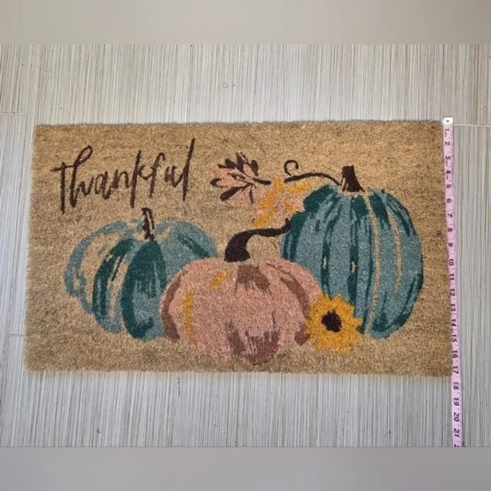 Thankful Fall Pumpkins Autumn Coir Front Doormat‎
